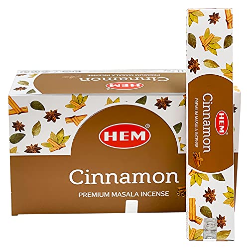 Cinnamon Masala Incense Sticks and Holder Burner Bundle from Hem Incense and Trumiri for Home Fragrance Insence Insiensos - color: Cinnamon Masala