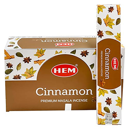 Cinnamon Masala Incense Sticks and Holder Burner Bundle from Hem Incense and Trumiri for Home Fragrance Insence Insiensos - color: Cinnamon Masala