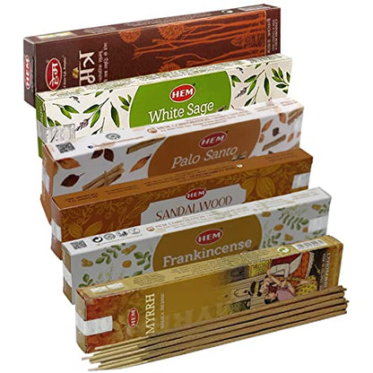 Hem Incense Sticks Variety Pack Masala Series and Holder Burner Bundle with 6 Classic Fragrances - color: Classic Fragrances