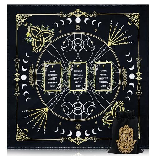 Knana Tarot Altar Cloth Velvet Tarot Mat for Reading with Tarot Bag(Hand) - color: Hand
