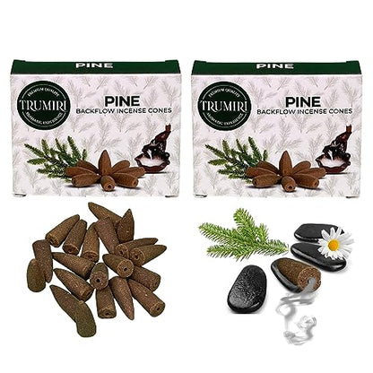 Pine Backflow Incense Cones - Dual Pack of 10 Cones - Waterfall Effect - color: Pine, size: Pack of 2 (20 Cones)
