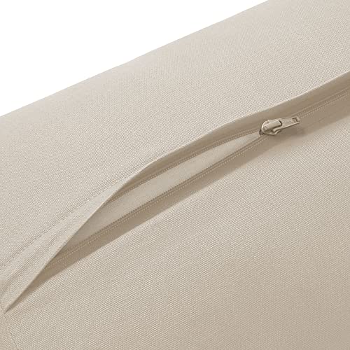 Yoga Meditation Cushion, 25" x 12" Rectangular Bolster with Organic Cotton Cover - color: Natural