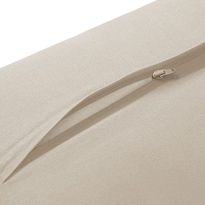 Yoga Meditation Cushion, 25" x 12" Rectangular Bolster with Organic Cotton Cover - color: Natural