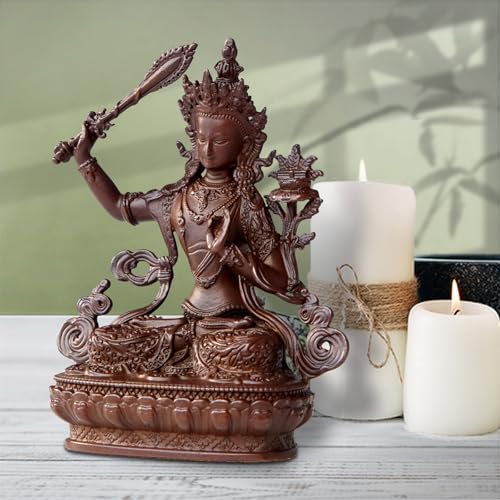 Manjusri Buddha Statue Pure Copper Handmade Zen Meditation Decor - color: Manjusri