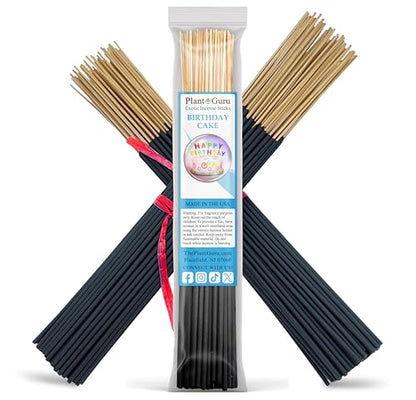 Birthday Cake Exotic Incense Sticks 11 Inch - Bulk 1 Bundle 45 to 50 Sticks - Natural 11" Long Lasting Aroma That Burns for 45 to 60 Minutes.