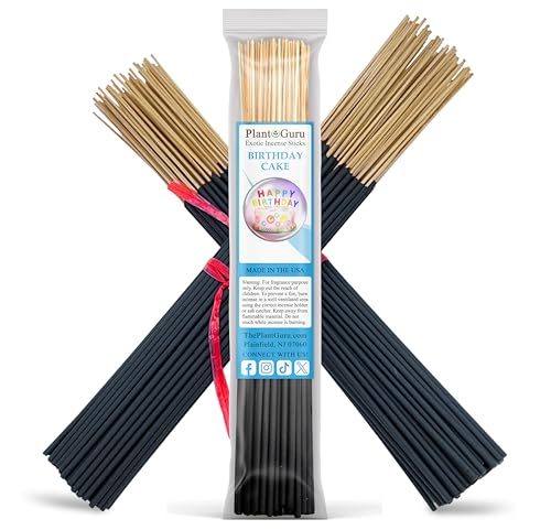 Birthday Cake Exotic Incense Sticks 11 Inch - Bulk 1 Bundle 45 to 50 Sticks - Natural 11" Long Lasting Aroma That Burns for 45 to 60 Minutes.