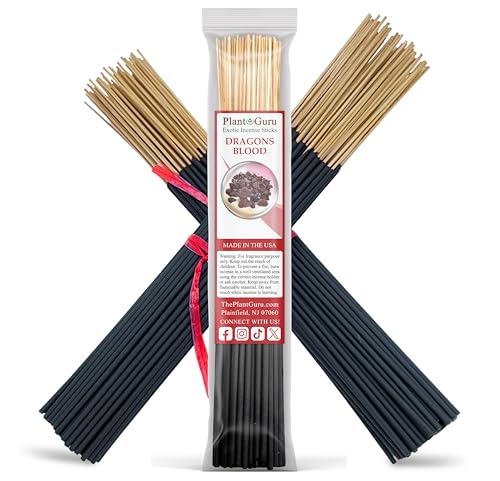 Dragons Blood Exotic Incense Sticks 11 Inch - Bulk 1 Bundle 45 to 50 Sticks - Natural 11" Long Lasting Aroma that Burns for 45 to 60 Minutes.