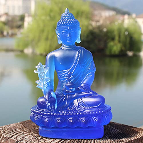 Acxico 1Pcs Buddha Medicine Figure Statue Altar Buddhist Resin Fengshui