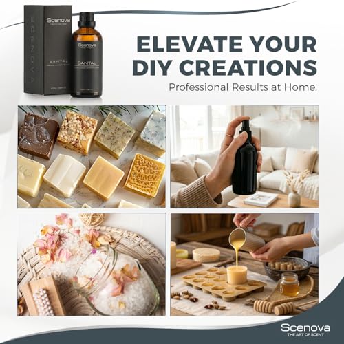 Santal Diffuser Oil, Sandalwood, Papyrus, Cardamom, Max Concentration, 100ml 3.4 Fl Oz. Aromatherapy, IFRA Certified. Non GMO, Child and Pet Safe.