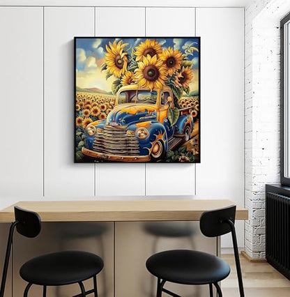5D Sunflower Diamond Painting Kits for Adults Beginner 13.7X13.7inch - color: HP62