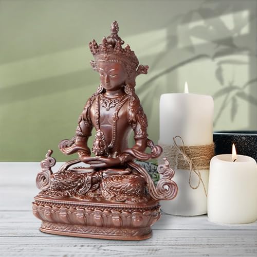 Amitayus Buddha Statue Pure Copper Handmade Zen Meditation Decor - color: Amitayus