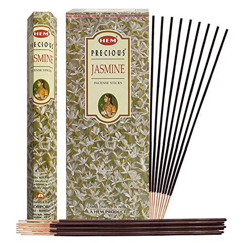Precious Jasmine Incense Sticks and Incense Stick Holder Bundle Insence Insense Hem Incense Sticks - color: Precious Jasmine