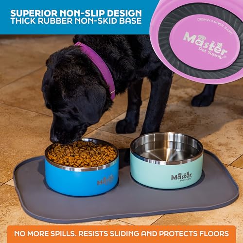 Master Pet Supply Stainless Steel Dog Bowls 64 oz Heavy Duty Hyper Pink - color: Hyper Pink, size: 8 Cups (64 oz)