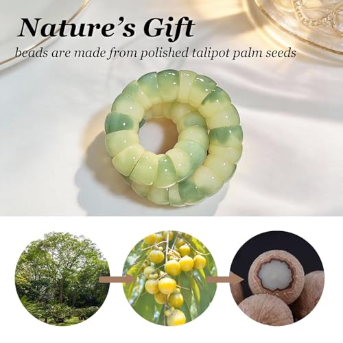 Bodhi Fidget Bracelet for Women Natural Palm Seed Stretch Anxiety Relief - color: A9