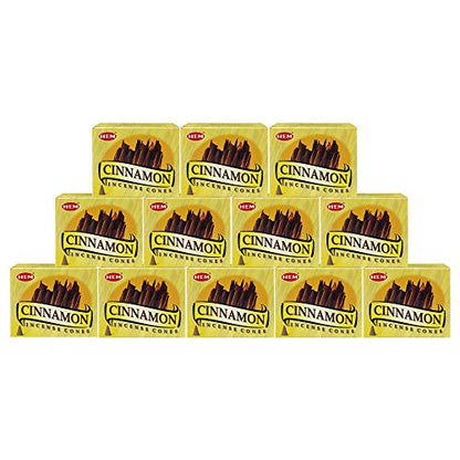 Cinnamon Incense Cones and Cone Incense Burner Bundle Insence Insense Hem Incense - color: Cinnamon
