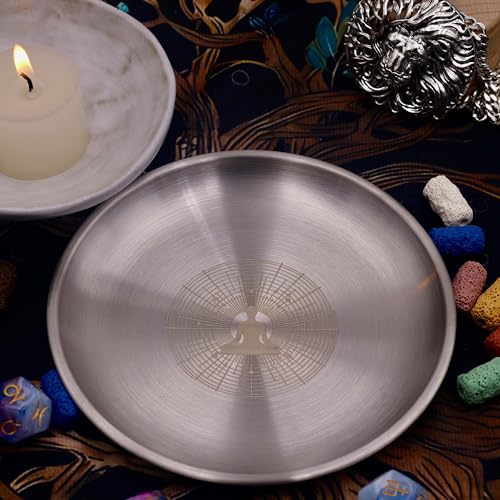 Offering Prayer Ritual Bowl Plate Great for Altar,Meditation,Incense Sticks, smudging, Candle,Crystal,Jewelry,Yoga Use(Meditation Chart) - style: Meditation Chart