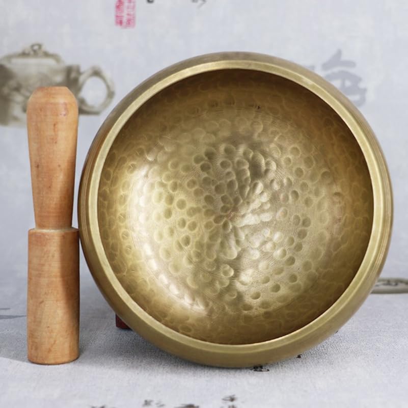 5" Tibetan Singing Bowl Set, Pure Copper Handcrafted Meditation Bowl - size: 13*13CM