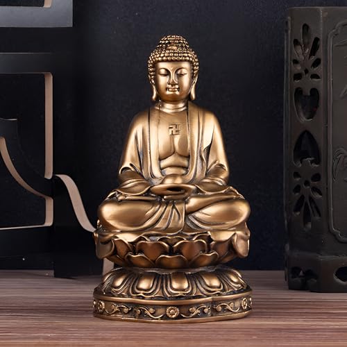 Resin Shakyamuni Buddha Statue 6" (Bronze Color) - color: 6" Bronze