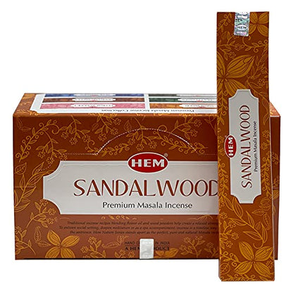 Sandalwood Masala Incense Sticks and Holder Burner Bundle from Hem Incense and Trumiri for Home Fragrance Insence Insiensos - color: Sandalwood Masala