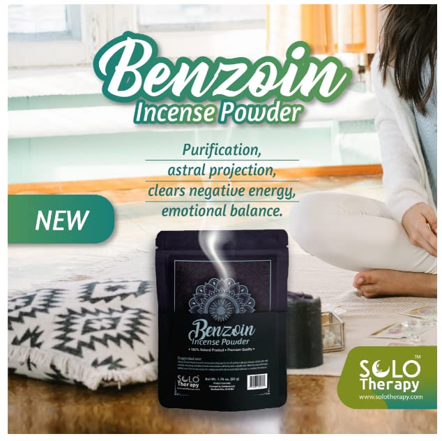 Benzoin Incense Powder 50 Grams, Premium Quality, 100% Natural, Sacred Space, Natural Incense, Loose Incense, Product from India, Packaged in the USA (Benzoin Incense Powder) - color: Benzoin Incense Powder