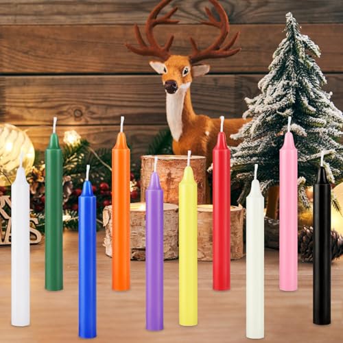 Spell Candles 100 Pack Bulk - 4 Inch Colored Mini Taper Candles for Rituals, Witchcraft & Wiccan Altar, Unscented Candles Compatible with Chime Holders, Prayer, Meditation, Birthday Decor - color: Multicolor