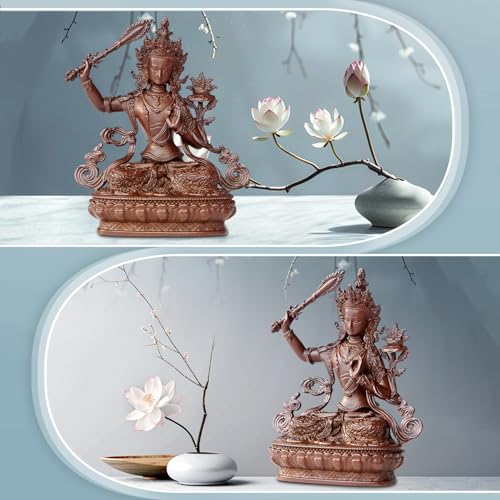 Manjusri Buddha Statue Pure Copper Handmade Zen Meditation Decor - color: Manjusri