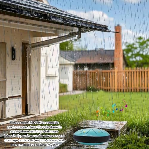 6.5-Inch 11-Note Steel Tongue Drum, Rain Drum for Outside & Garden - color: Sky Blue, size: 6.5 Inch 11 Notes