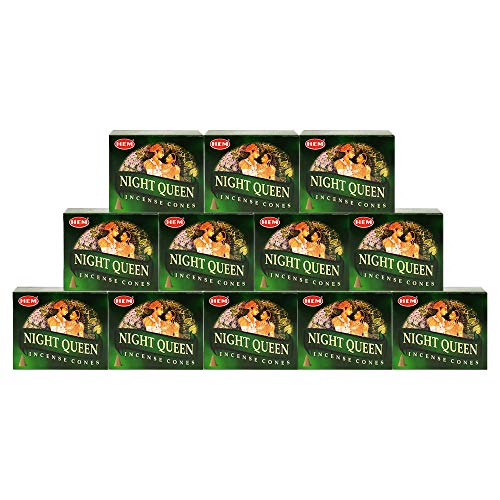TRUMIRI Night Queen Incense Cone Bundle with Holder - 120 Cones (12 Packets of 10) - color: Night Queen