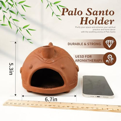 MOUGIGI Large Fish-Shaped Terracotta Palo Santo Holder-Cone Burner - color: Terracotta