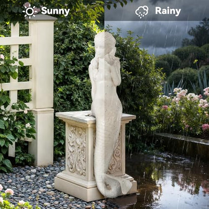 Large Mermaid Statue, 26 in DIY Outdoor Garden Sculpture Figurines - color: Mermaid-25.6"