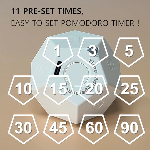 2 Pack of CREAVIVA Cube Pomodoro Timer - Flip to Start Countdown, Rechargeable Mini Productivity Timer for Study, Office, 11 Preset Times, Silent/Vibration, Time Management Tool for Kids & ADHD
