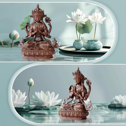 Avalokiteshvara Buddha Statue Pure Copper Handmade Zen Meditation Decor - color: Avalokiteshvara