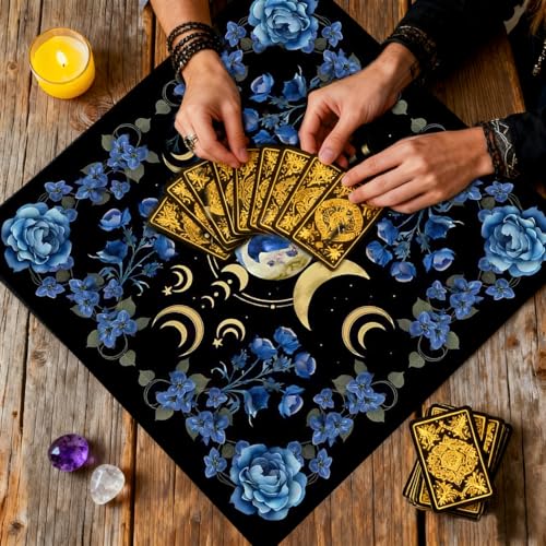 Altar Cloth Moon Star Printed Tarot Cloth Witchy Tablecloth