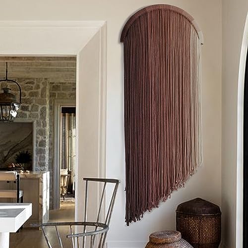 Flber Macrame Boho Wall Decor - Pink Yarn Wall Hanging, 20" Circle Hoop - color: Pink