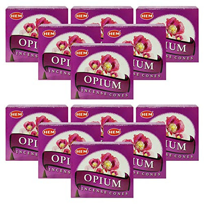 Opium Incense Cones and Cone Incense Burner Bundle Insence Insense Hem Incense - color: Opium
