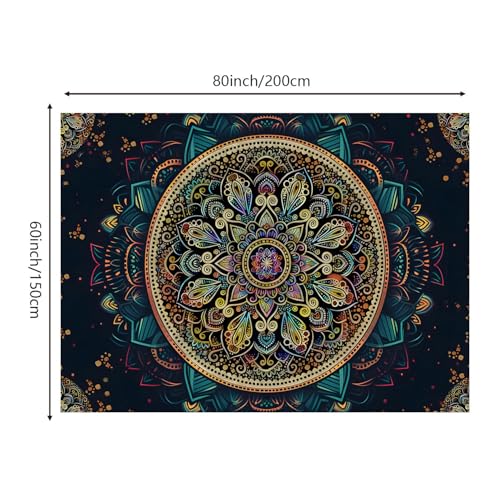 AACKart Mandala Wall Tapestry for Bedroom Aesthetic, 80x60 Inches - size: 80"L x 60"W