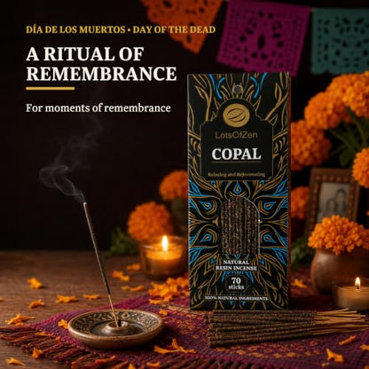 LotsOfZen White Copal Incense Sticks, 70 Count, Long Burning, Charcoal-Free - color: Copal