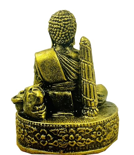 BUDDHO Phra Sivali Thera Buddha Statue Thai Buddhist Saint Arahant Gold Resin Thai Buddha Statue Thai Sculture (Small - 4" Height)