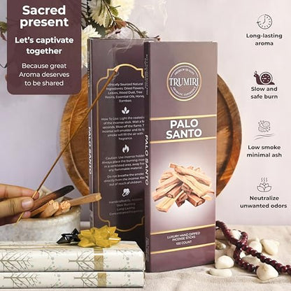 Palo Santo Incense Sticks - Pack of 100 Insence-Sticks for Removing Negative Energy - Made with Natural Incienso De Palo Santo - Scented Insense Spiritual Non Toxic Inscents - color: Palo Santo
