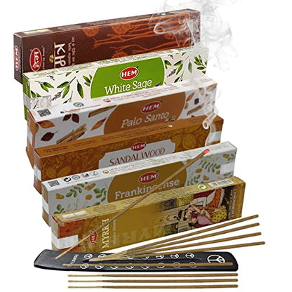 Hem Incense Sticks Variety Pack Masala Series and Holder Burner Bundle with 6 Classic Fragrances - color: Classic Fragrances