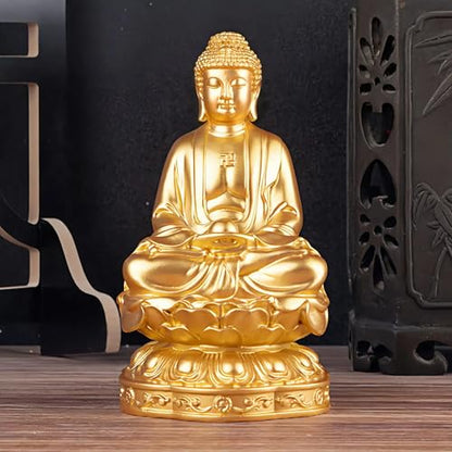 Resin Shakyamuni Buddha Statue 6" (Gold Color) - color: 6" Gold