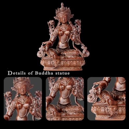 Green Tara Buddha Statue Pure Copper Handmade Zen Home Decor - color: Green Tara
