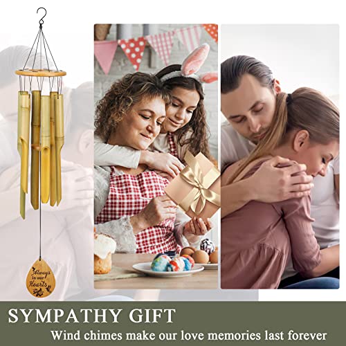 37.5" Bamboo Wind Chime for Outside, Wooden Wind Chimes Memorial Gifts - size: 37.5" Plain