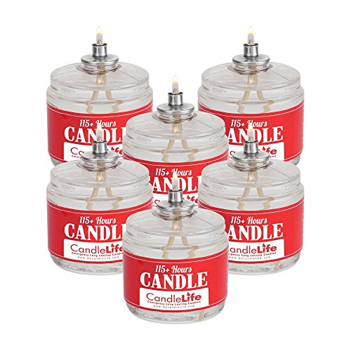 Candlelife 115-Hour Emergency Survival Candles - Long Burning, Unscented, Clean Burning Liquid Paraffin (Set of 6) for Blackouts, Camping, Fishing & Survival. - size: 6 Pack