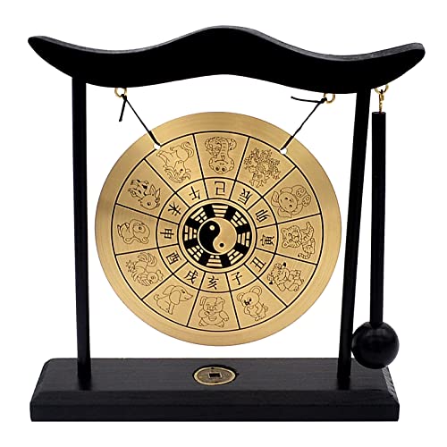 Feng Shui Brass Gong Desktop Zen Art for Fortune + Free Red String Bracelet H1304 - color: H1304