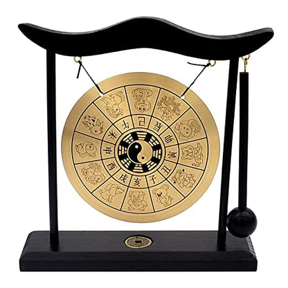 Feng Shui Brass Gong Desktop Zen Art for Fortune + Free Red String Bracelet H1304 - color: H1304
