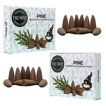 Pine Backflow Incense Cones - Dual Pack of 10 Cones - Waterfall Effect - color: Pine, size: Pack of 2 (20 Cones)