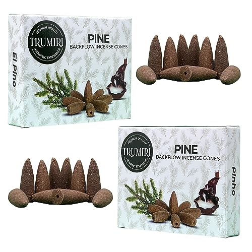 Pine Backflow Incense Cones - Dual Pack of 10 Cones - Waterfall Effect - color: Pine, size: Pack of 2 (20 Cones)