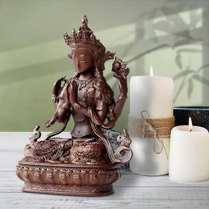 Avalokiteshvara Buddha Statue Pure Copper Handmade Zen Meditation Decor - color: Avalokiteshvara