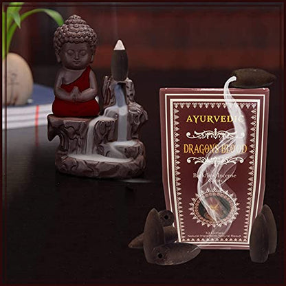 Dragon's Blood Backflow Incense Cones for Waterfall and Mat Bundle Inciensos Aromaticos|Incienso|Inciense|Insienso - color: Dragon's Blood